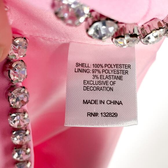 Majorelle Matteson Gown Pink‎ Crystal Strap Cutout Waist Plunge Sleeveless Sz S - Picture 14 of 15